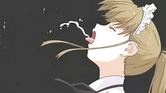 Hentai maid tied up with a vibrator in her pussy and a banana in her ass.