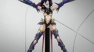 Hentai warrior girl goes berserk after being impaled on a massive spike.