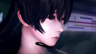 Hentai video - Taimanin Asagi 2.5 - Female ninja enslaved and gangbanged on a train.