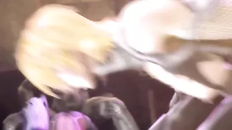 Hentai ninjas use human toilets in a banquet.