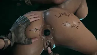 Lara Croft, a hentai slave, gets fucked by sadistic lesbians with strapon in Trouble ep1-7.