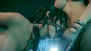 Lara Croft, a hentai slave, gets fucked by sadistic lesbians with strapon in Trouble ep1-7.
