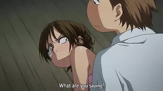 Horny schoolgirl lesbians in a hot scissoring session on a hentai porn site.