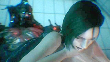 Jill Valentine is ravaged by undead creatures in a hentai-style nightmare.