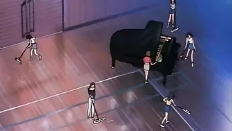 A seductive female demon with long hair enslaves a voluptuous anime character in bondage sex.