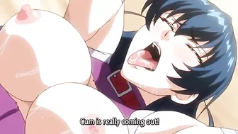 A female ninja in Taimanin Asagi 3 episode 2 gets creampied by her futa sister.