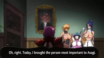 A female ninja in Taimanin Asagi 3 episode 2 gets creampied by her futa sister.