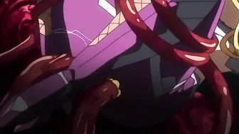 A female ninja in Taimanin Asagi 3 episode 2 gets creampied by her futa sister.