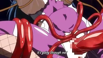 A female ninja in Taimanin Asagi 3 episode 2 gets creampied by her futa sister.