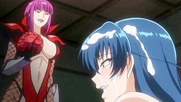 A female ninja in Taimanin Asagi 3 episode 2 gets creampied by her futa sister.