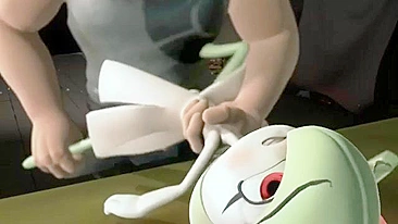 The trainer brutally ravaged his Pokémon in hentai-style.