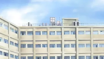 A lesbian vampire in a hentai scene binds and bites a nude schoolgirl.