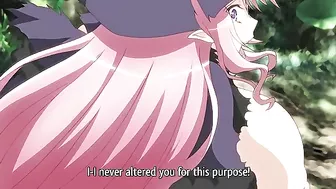 Ruvyrias, a holy knight, battles a tentacled monster that impregnates a busty anime elf-demon in hentai action.