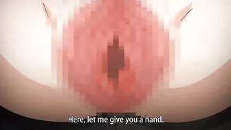 A pink-haired babe with large breasts is bound, teased and rough sexed in a hentai video.