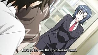 Strict Teacher punishes student with hentai sex.