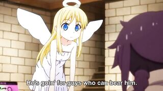 Hentai anime scene with a cute angel getting fucked by a horny hyena.