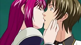 A young male slave is sexually dominated by a group of kinky schoolgirls in a hentai fantasy.