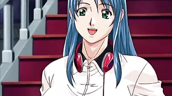 A young male slave is sexually dominated by a group of kinky schoolgirls in a hentai fantasy.