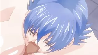 A young male slave is sexually dominated by a group of kinky schoolgirls in a hentai fantasy.