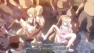 Blonde hentai princesses are sexually assaulted by raunchy pirates in a graphic scene.