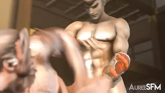 Genji and Hanzo engage in anal sex on a hentai website.