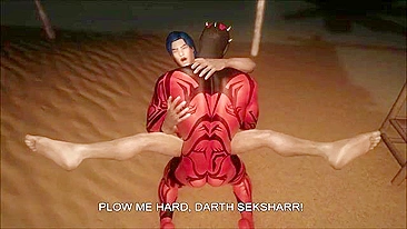 Darth Maul receives anal sex from a gay Jedi in hentai porn.