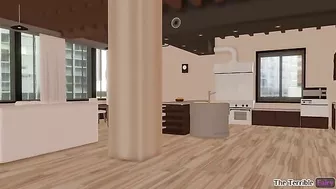 A petite blonde teen is sexually pleasured by a 3D futanari cock in an alleyway.