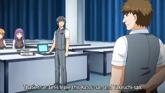 Hentai video - Busty teacher masturbates while schoolgirls get facials.