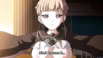 Hentai video featuring a petite teen schoolgirl getting double-penetrated by a group of men.