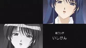 The cute schoolteacher in a hentai video got angry and wet during a gangbang.