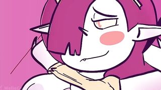 The cross-dressing cum princess Marco Diaz is anally penetrated and double-teamed by futa monsters in this hentai scene.