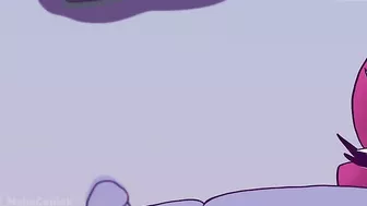 The cross-dressing cum princess Marco Diaz is anally penetrated and double-teamed by futa monsters in this hentai scene.