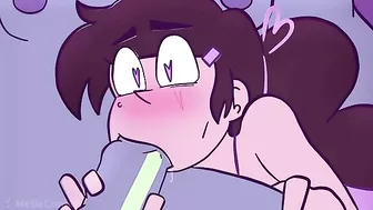 The cross-dressing cum princess Marco Diaz is anally penetrated and double-teamed by futa monsters in this hentai scene.