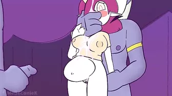 The cross-dressing cum princess Marco Diaz is anally penetrated and double-teamed by futa monsters in this hentai scene.
