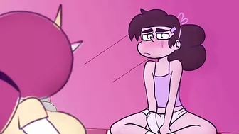 The cross-dressing cum princess Marco Diaz is anally penetrated and double-teamed by futa monsters in this hentai scene.