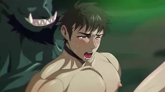 Gay goblins gangbang captured warriors in a cave.