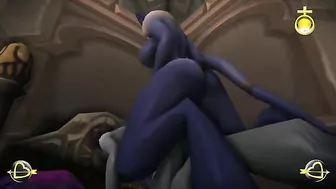 The elven warrior with an impressive posterior takes a hentai cock outside.