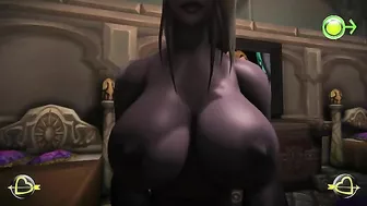 The elven warrior with an impressive posterior takes a hentai cock outside.