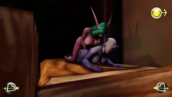 The elven warrior with an impressive posterior takes a hentai cock outside.