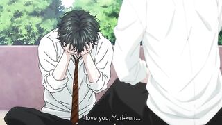 Yaoi students in a hentai threesome at school.