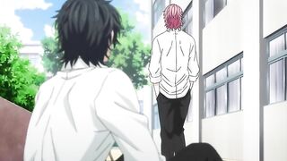 Yaoi students in a hentai threesome at school.