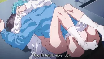 Yaoi students in a hentai threesome at school.