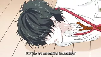 Yaoi students in a hentai threesome at school.
