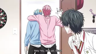 Yaoi students in a hentai threesome at school.