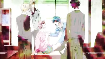 Yaoi students in a hentai threesome at school.