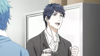 Yaoi students in a hentai threesome at school.