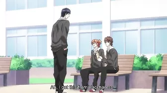 Yaoi students in a hentai threesome at school.