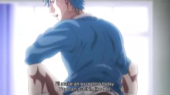 Yaoi students in a hentai threesome at school.