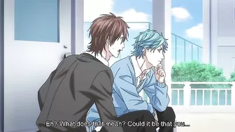 Yaoi students in a hentai threesome at school.