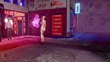 Hentai babe gets blowjob from 3D dickgirl on the street.